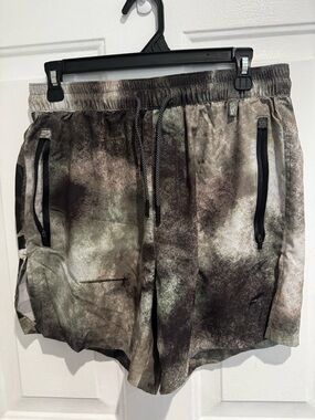flag nor fail Men's Tie-Dye Olive and Black Athletic Shorts
